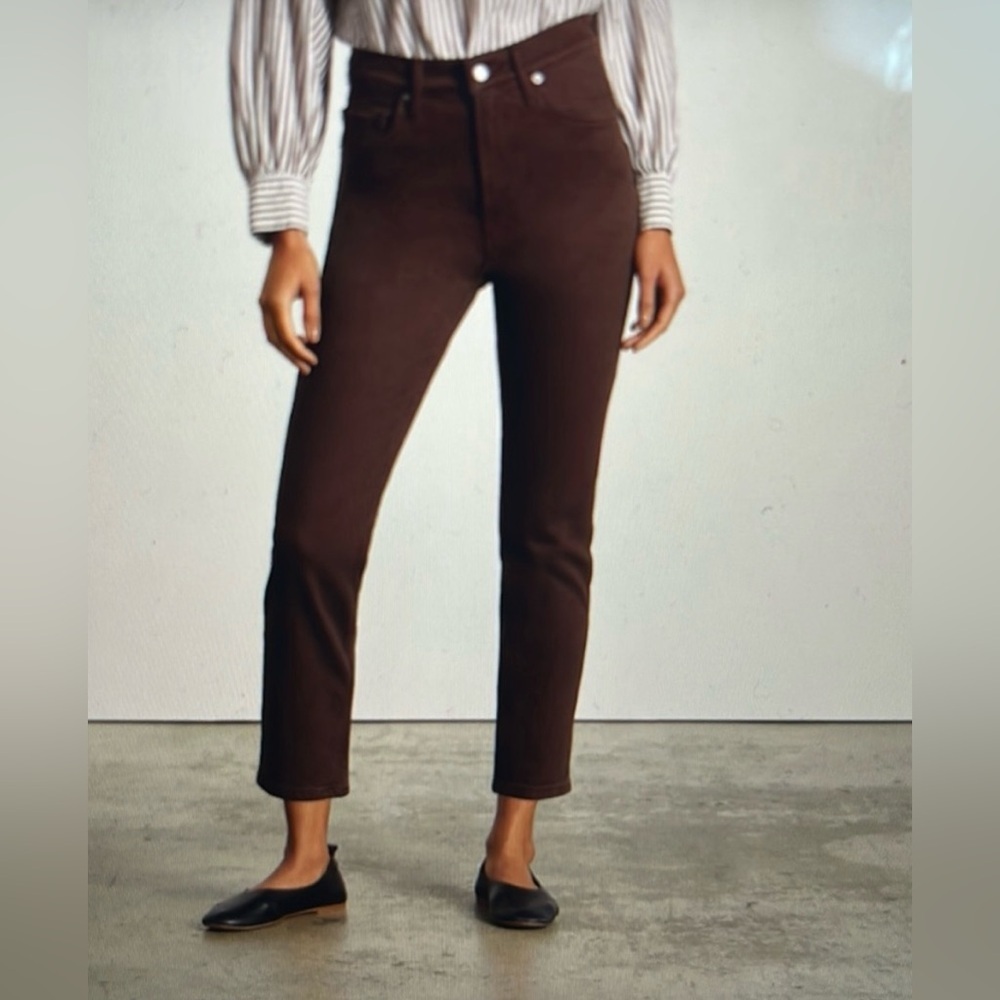 Everlane Size 25 The Original Cheeky Crop Jean in clove brown Organic cotton. - Picture 10 of 10